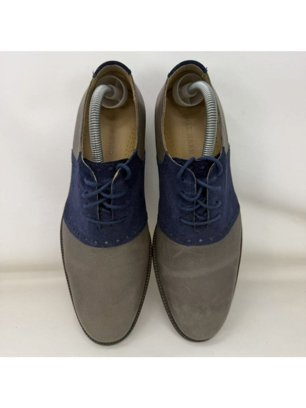 Cole Haan Saddle Oxford Shoes Gray Blue Men's Size 7.5 M - Picture 5 of 7